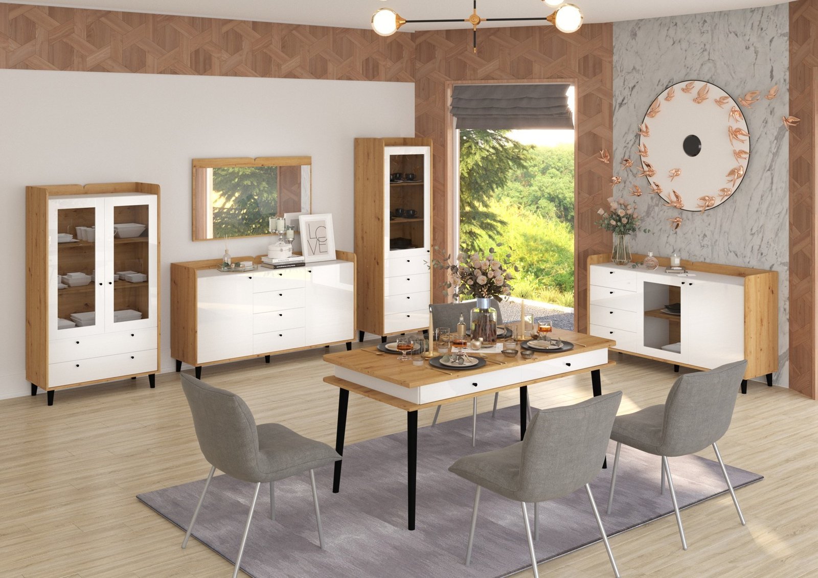 DOLCE furniture #7 living room set with wall cabinet