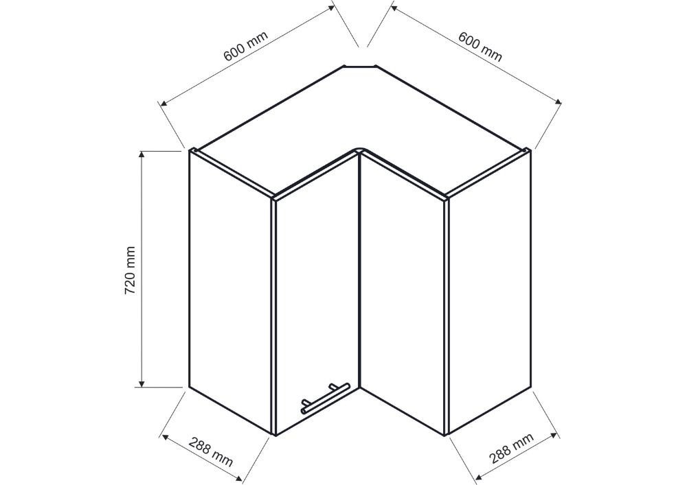 Upper wall-mounted corner cabinet 60 cm Natalia WRN P/L - Image 2