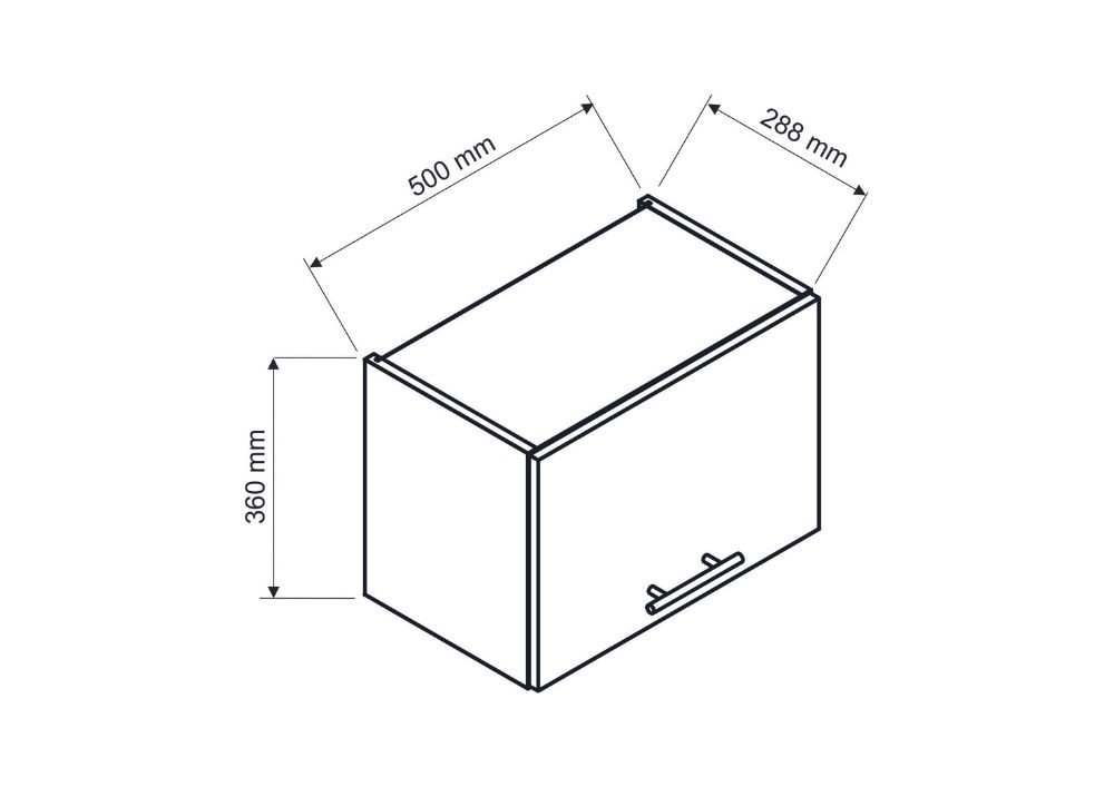 Upper hanging cabinet with hood 50 cm Natalia W50 OK GR - Image 2