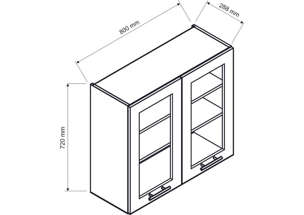 Wall cabinet, display case, 80 cm, Natalia WS80 - Image 2