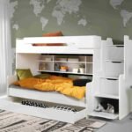 HARRY bunk bed with shelves, for 2 persons, white 90x200 cm