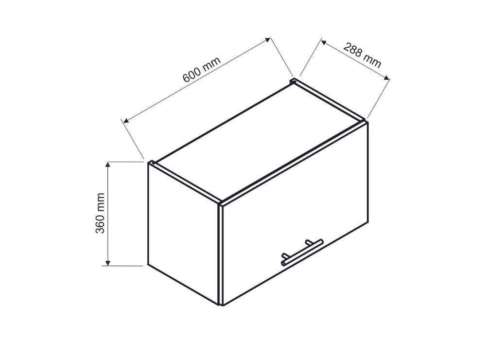 Upper hanging cabinet with hood 60 cm Natalia W60 OK GR - Image 2