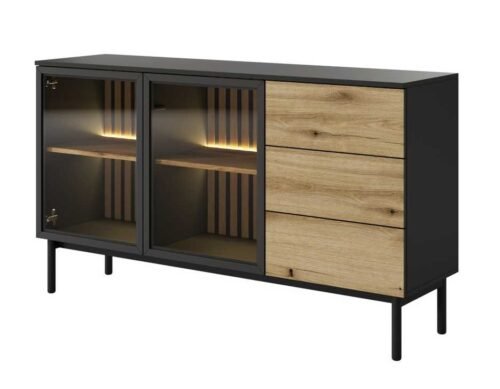 Loft style glass chest of drawers with lighting Lang 150