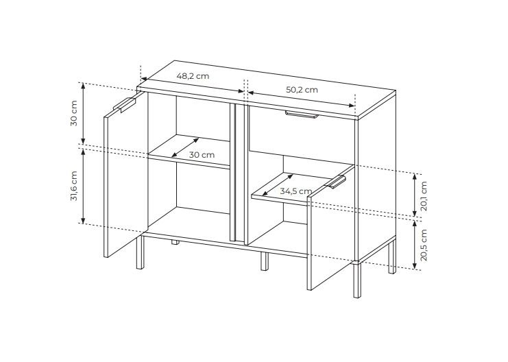Chest of drawers 103 2D1S Lars anthracite - Image 6