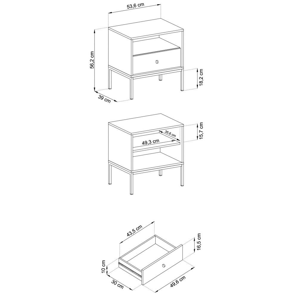 Dark blue Mono MS54 bedside table - Image 7