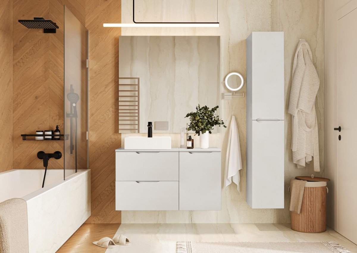 Esme bathroom set, matte gray