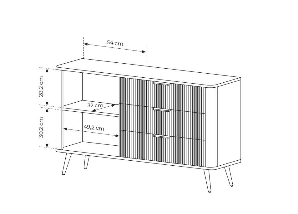 Lante chest of drawers 138 cm D3S on high gold legs, beige - Image 6