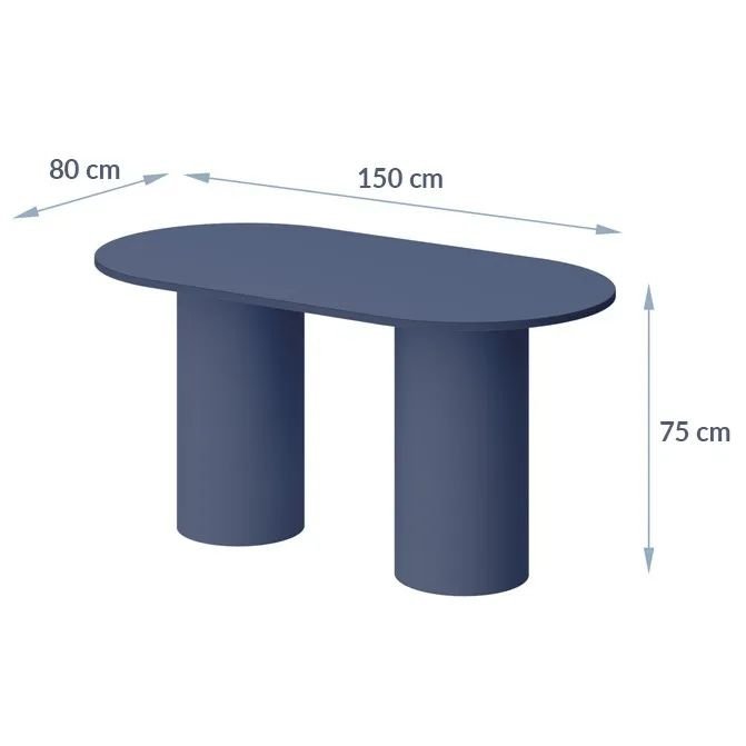 ROSETO table 150x80 dark blue - Image 2