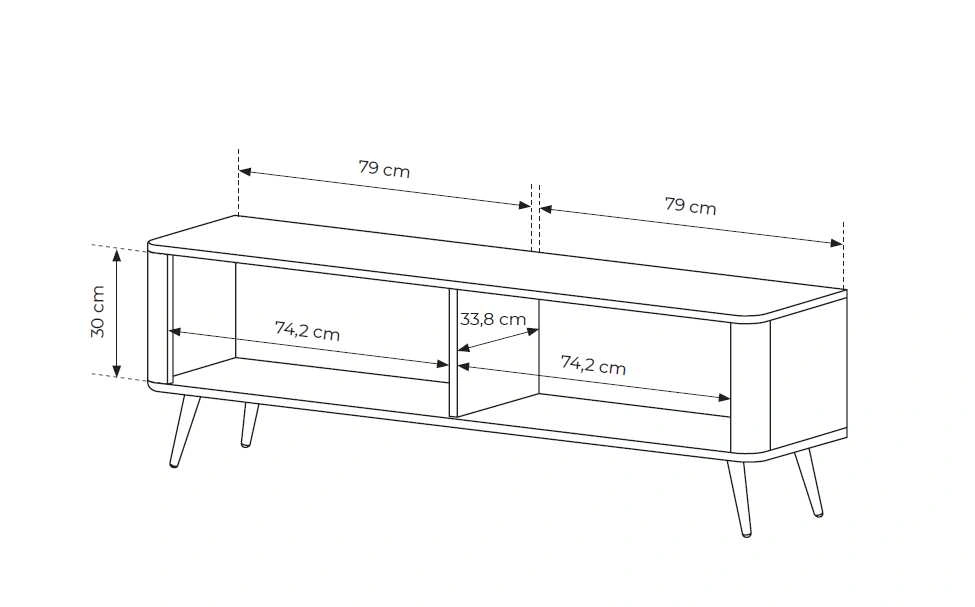 Lante TV cabinet 163 cm on high gold legs, beige - Image 6