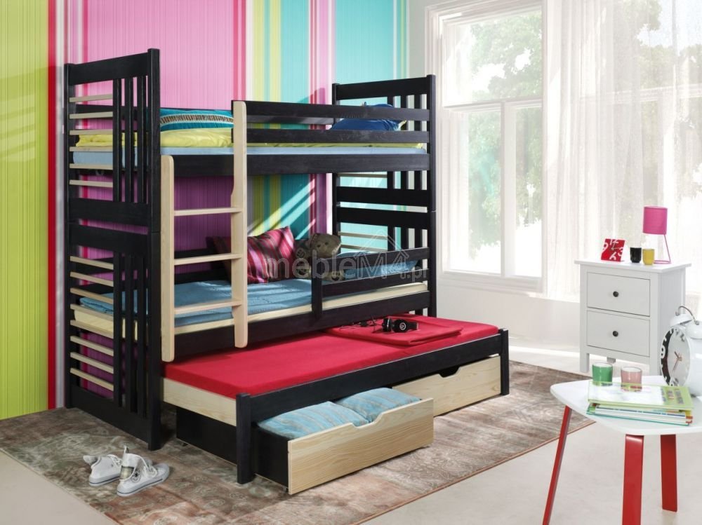 ROLAND III triple bunk bed with drawers 90x200 cm - Image 4