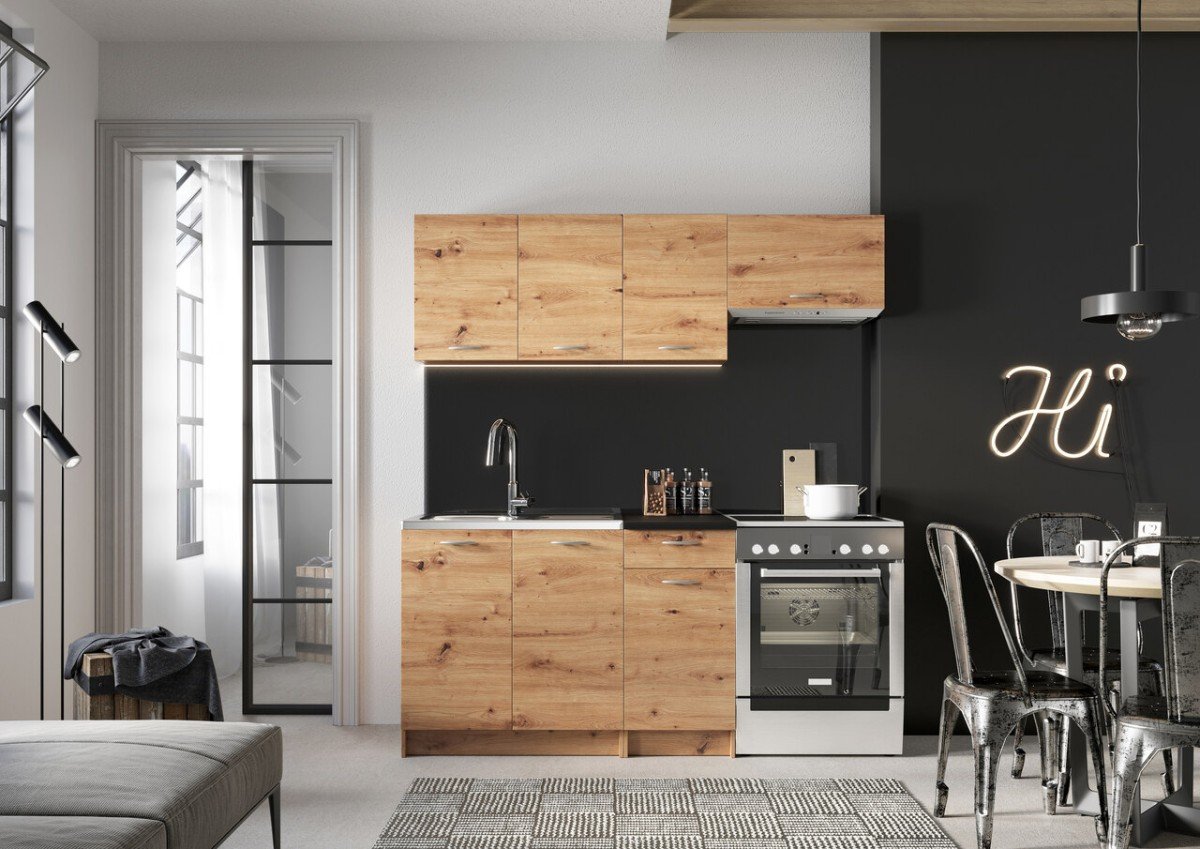 Mela 120/180 artistic oak kitchen set with countertop - SPECIAL OFFER