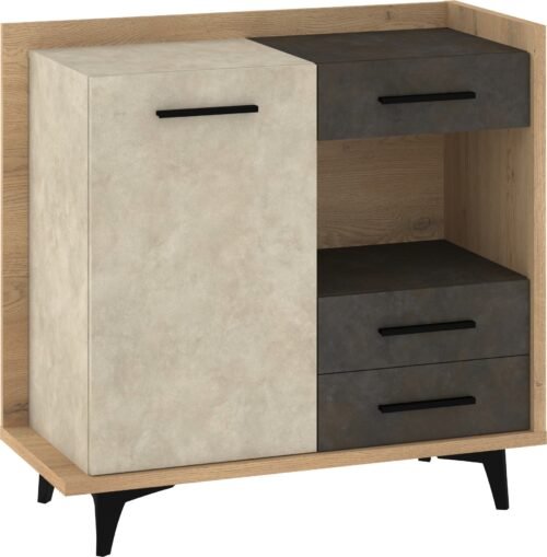 BOX 01 furniture, chest of drawers, cremona oak, granado brown, for living room