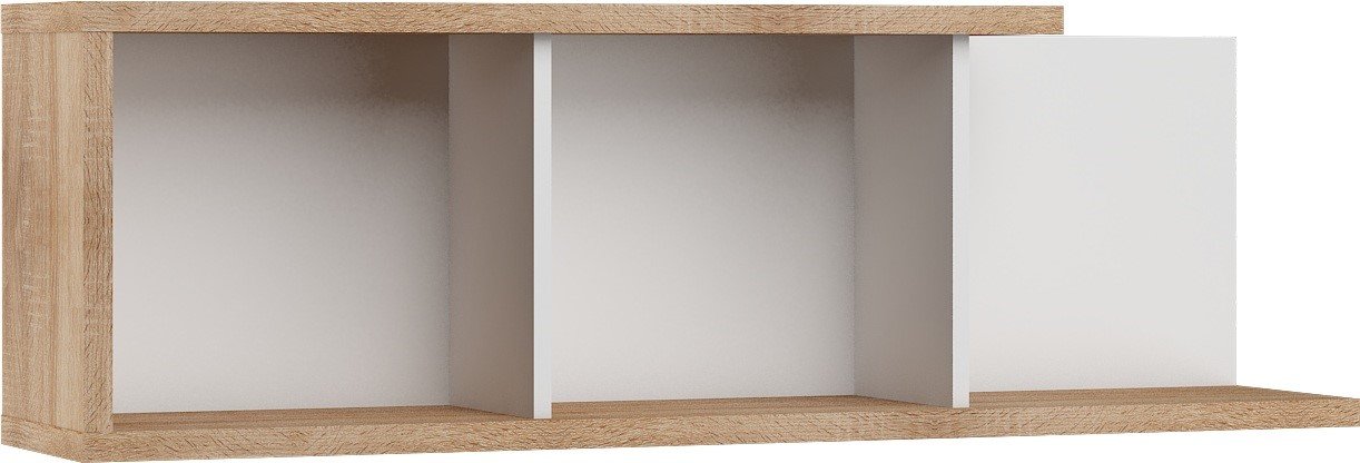 HYBRID 15 piece wall shelf for living room, Sonoma oak, whiteHYBRID