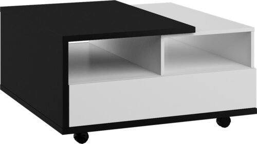 HYBRID 11 coffee table with drawers, black and white glossyHYBRID