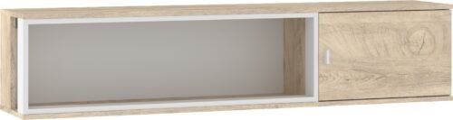 VEGAS 16 furniture, wall-mounted shelf, loft cabinet, oak imitation flooring, white