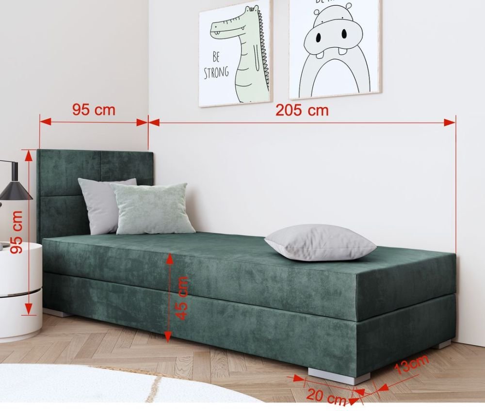 TOMAR I bed with storage box and soft mattress 90x200 cm - Image 2