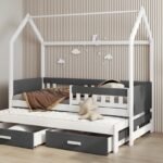 Bed with drawers cottage JASPER for 2 persons 90x200 cm
