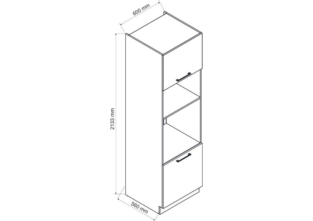 60 cm cabinet for oven and microwave Natalia D60 PK MV/2133 P/L - Image 2