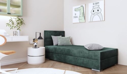 TOMAR I bed with storage box and soft mattress 90×200 cm