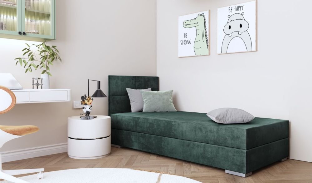 TOMAR I bed with storage box and soft mattress 90x200 cm