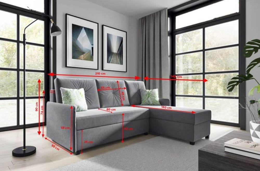 104 Single fold-out corner sofa - Image 6