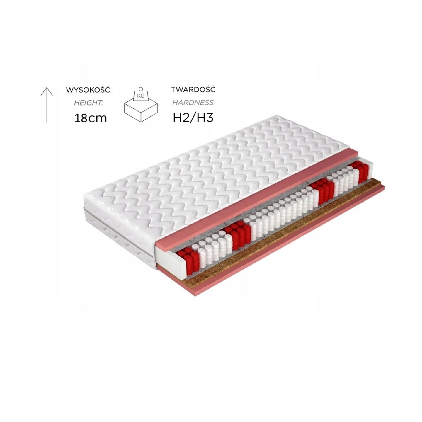 Pocket coconut mattress 100x200 Gr1 - Image 2