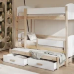 LOGAN triple bunk bed with drawers 80x181 cm