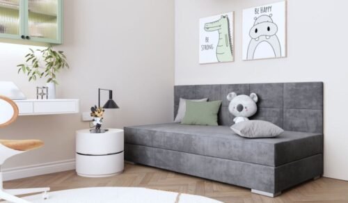 TOMAR II bed with storage box and soft mattress 90×200 cm