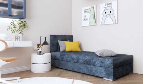 Bed with storage box and soft mattress SINTRA I 90×200 cm