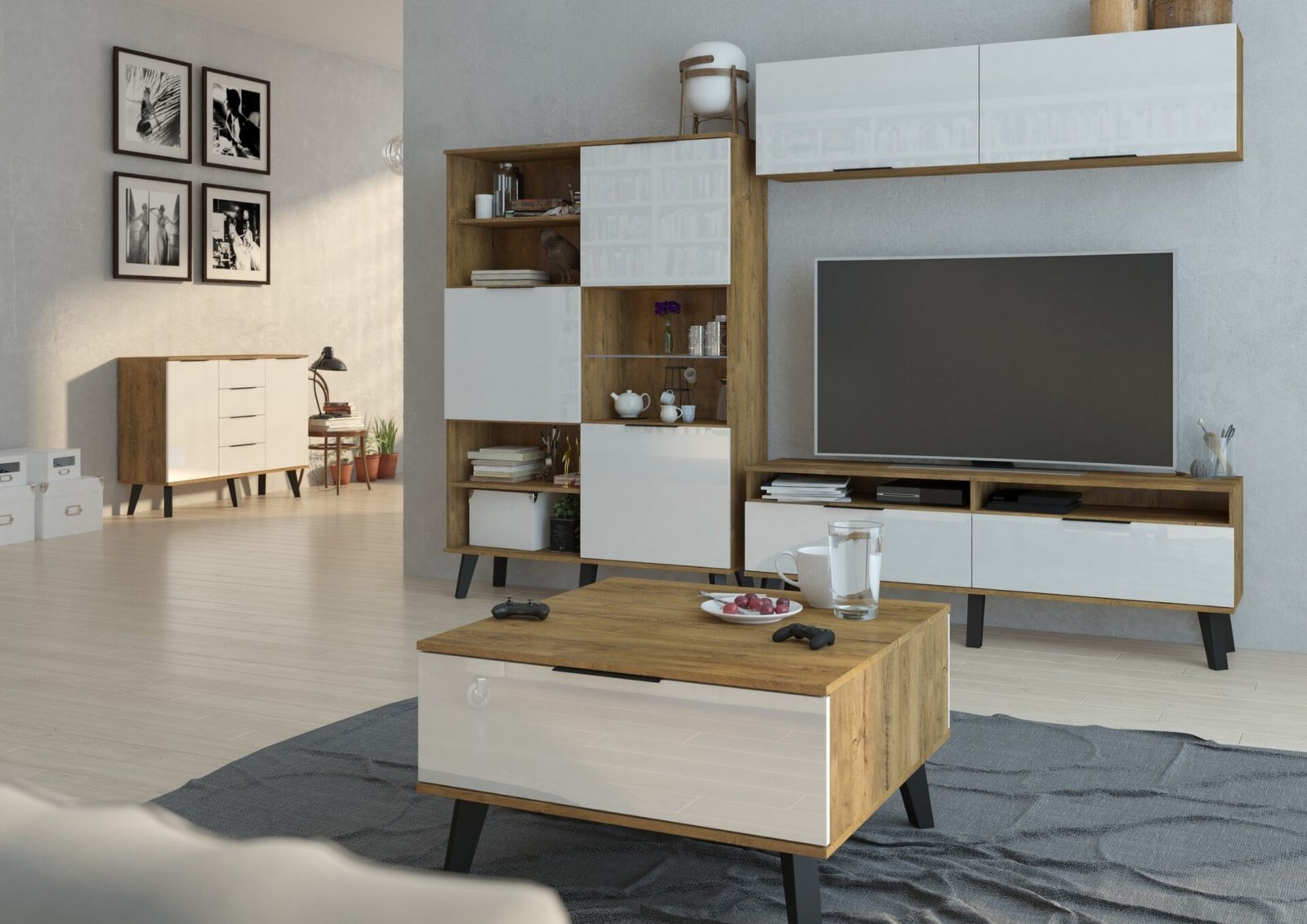 SVEN furniture set No. 1, wall-mounted living room cabinet - Image 5