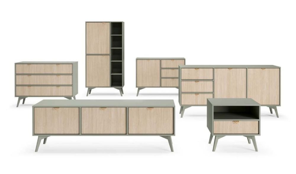 Chest of drawers and cabinet with herringbone pattern facades Forest KSZ158 - Image 7