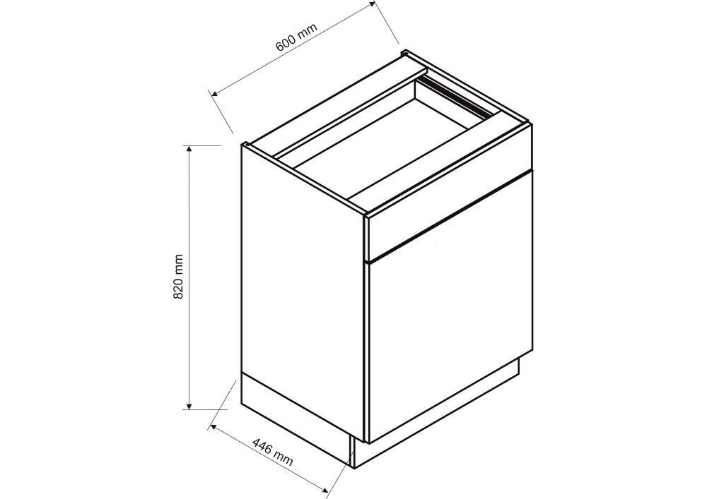 Base cabinet 60 cm with drawer Isabel D60S/1 P/L - Image 3