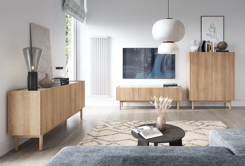 TV cabinet Boho RTV144 chest of drawers, Riviera oak - Image 4