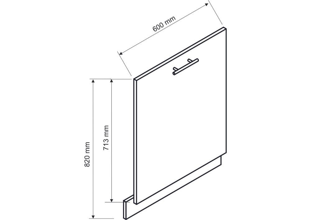Dishwasher front 60 cm, covered panel Natalia FZ60PZ - Image 2