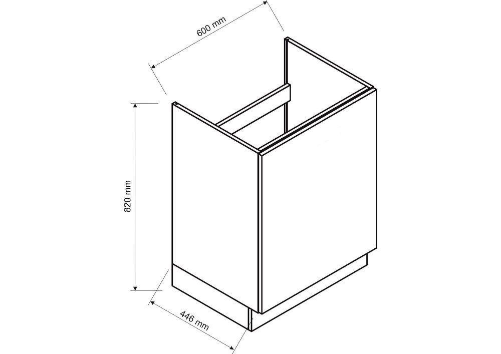 60 cm base cabinet Isabel D60ZL P/L for sink - Image 3