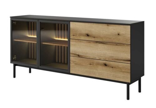 Loft style glass chest of drawers with lighting Lang 180
