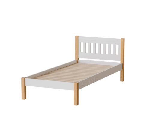 Bed “GAJA” – white/natural oak