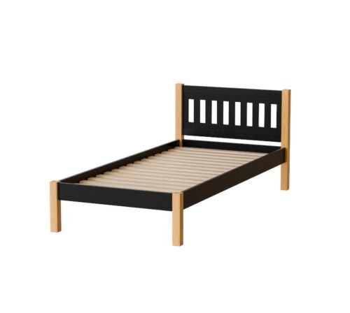 Bed “GAJA” – black/natural oak