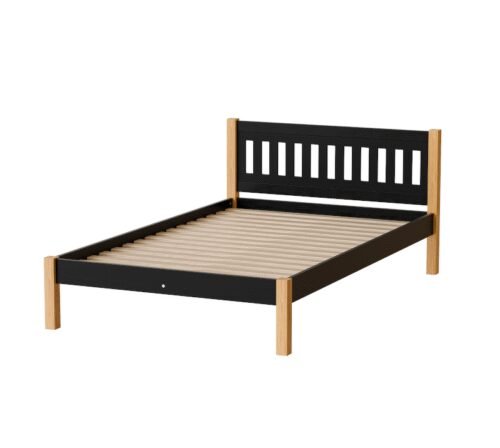 Bed “GAJA” – black/natural oak