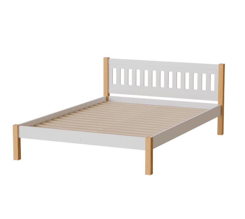 Bed "GAJA" - white/natural oak