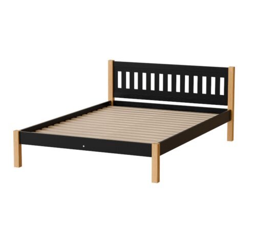 Bed “GAJA” – black/natural oak