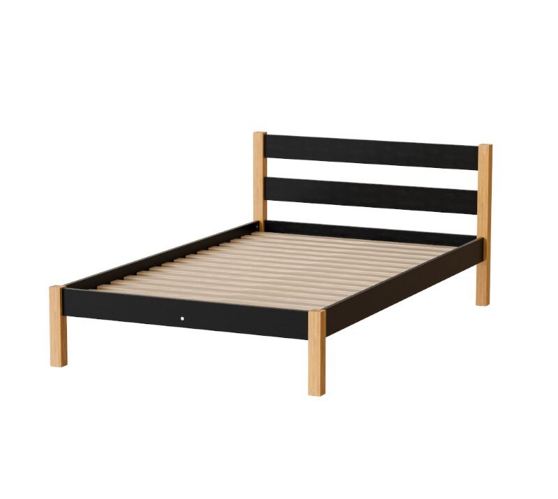 INKA bed - black/natural oak
