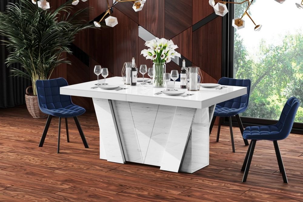 GRANDE extendable table 160(412)x100 white glossy - Image 3