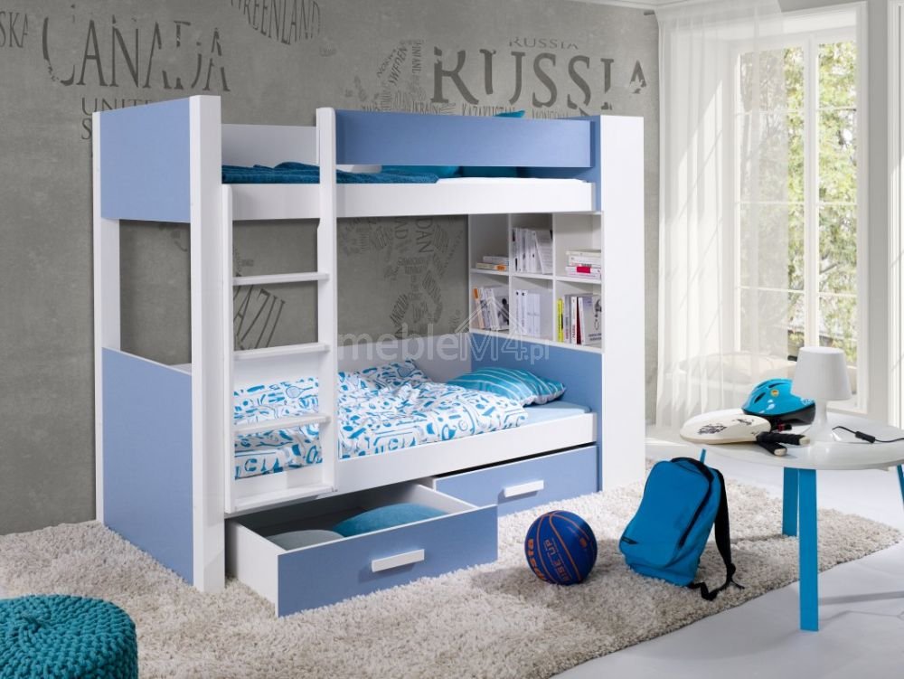GASPAR bunk bed with drawers and shelf 90x200 cm