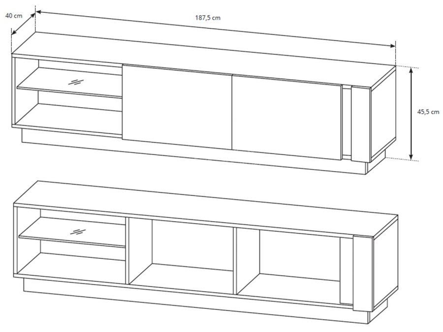 TV stand 187 Arco - white glossy - Image 2