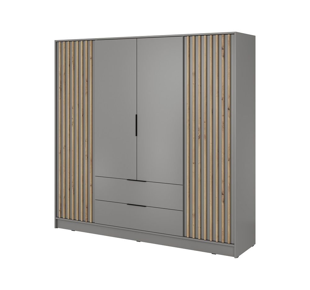 Nelly 4D wardrobe, gray with grille - Image 3