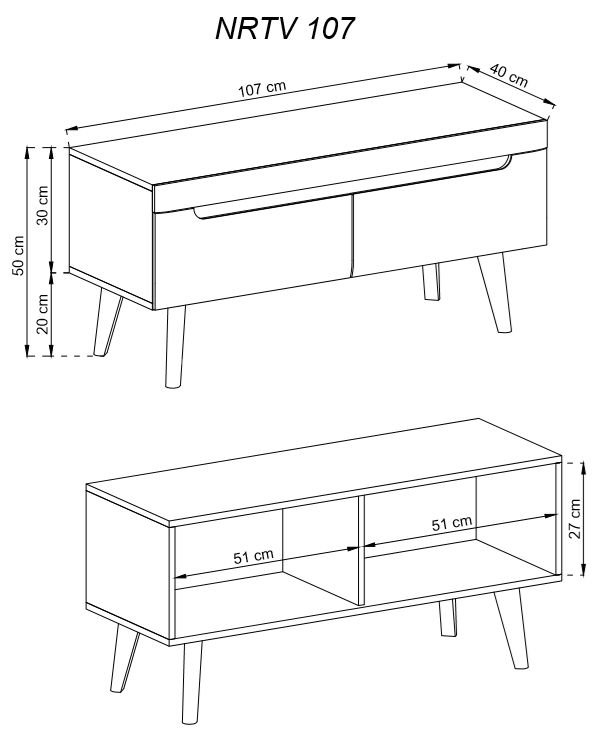 Nordi NRV107 TV cabinet - glossy white - Image 3
