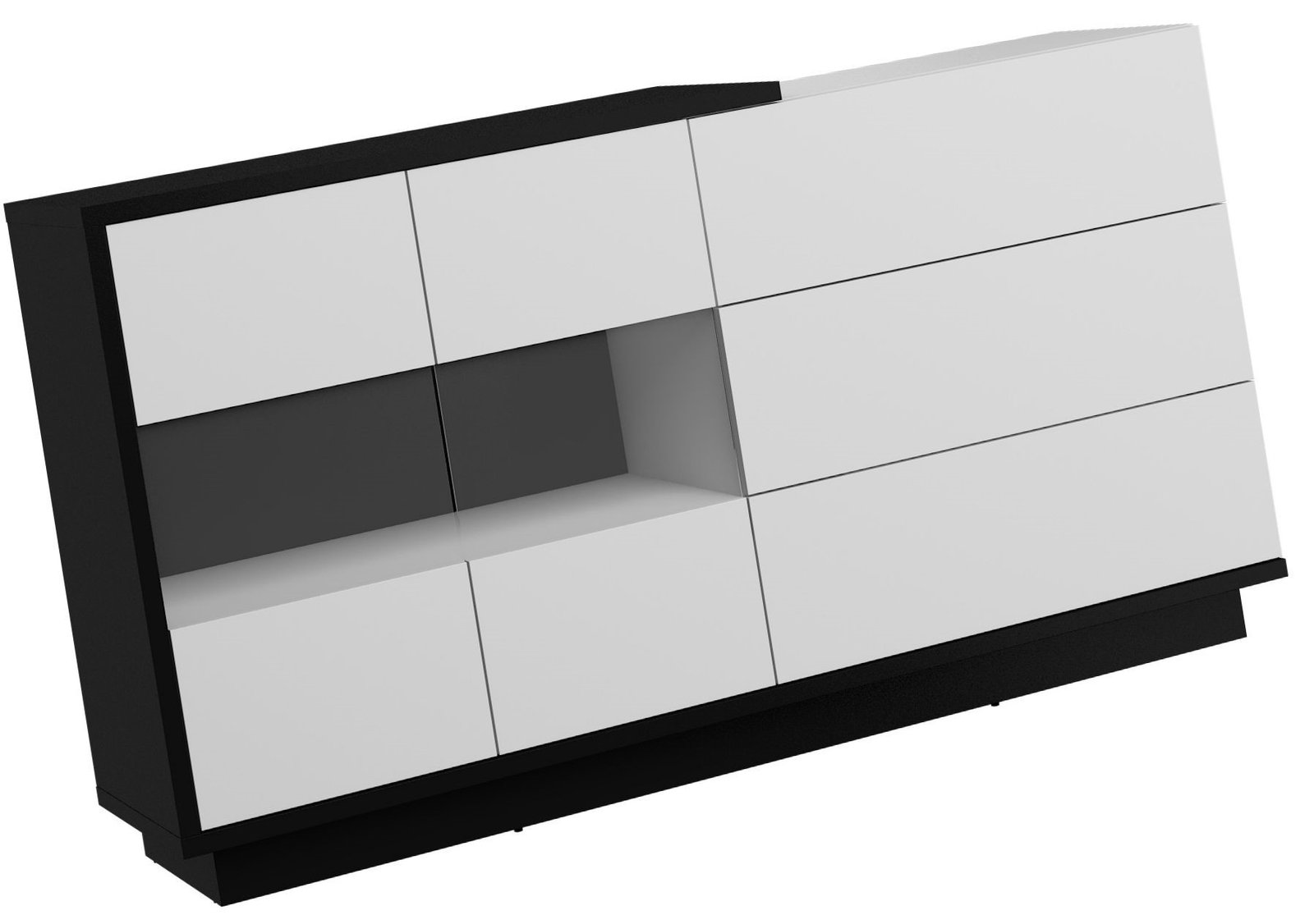 HYBRID 10 furniture large display cabinet chest of drawers black white glossyHYBRID - Image 5