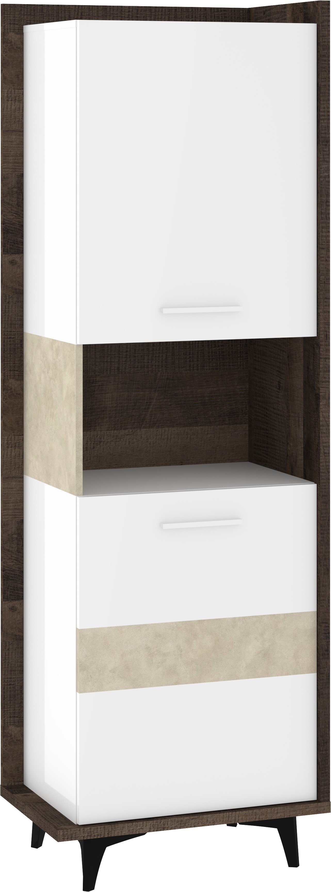 BOX 07 furniture, closed bookcase with doors, oak granada, white granada