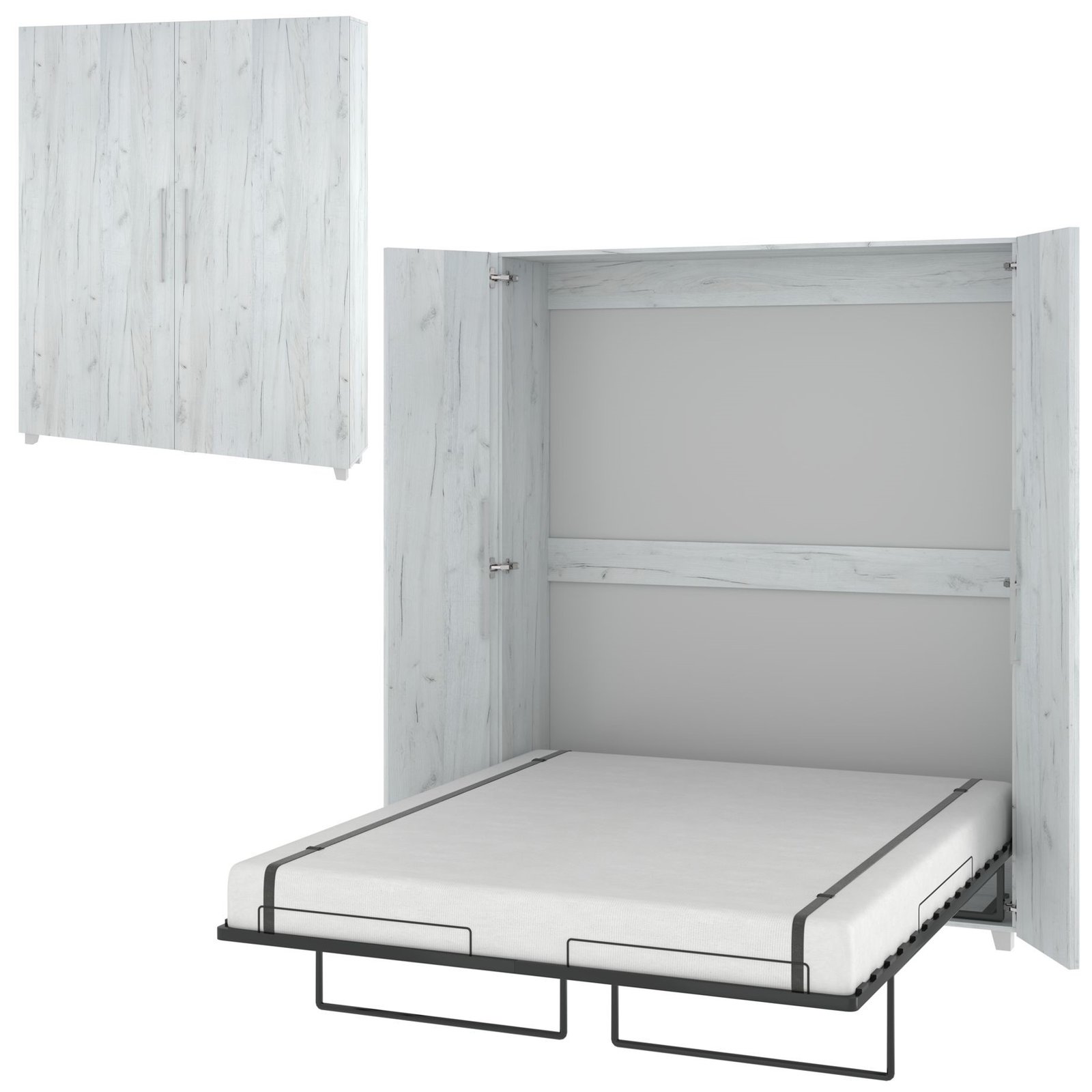 Vertical wall bed TEDDY 160, oak white color